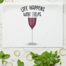 Paño De Cocina Vino Rojo Con Cita