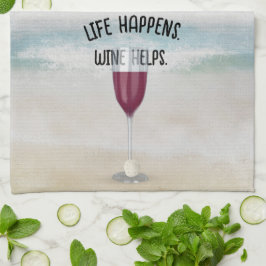 Paño De Cocina Vino Rojo Sobre El Fondo Del Océano