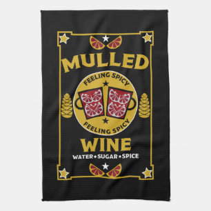Paño De Cocina Vino Tinto Caliente de Navidad