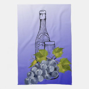 Paño De Cocina Vino y uvas