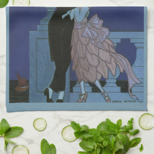 Paño De Cocina Vintage Art Deco Newlyweds, Oui de George Barbier