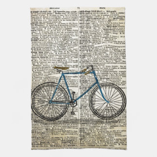 Paño De Cocina Vintage azul de la bici de la bicicleta de la