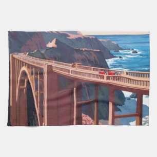 Paño De Cocina Vintage Big Sur Bixby Bridge USA Turismo