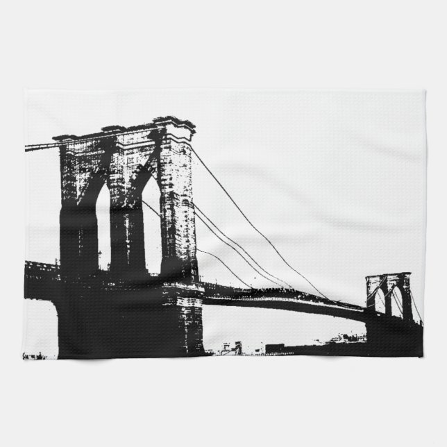 Paño De Cocina Vintage Brooklyn Bridge (Horizontal)