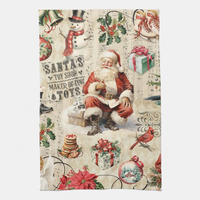 Paño De Cocina Vintage Christmas (Vertical)