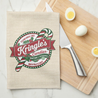 Paño De Cocina Vintage Christmas Candy and Candy Shop