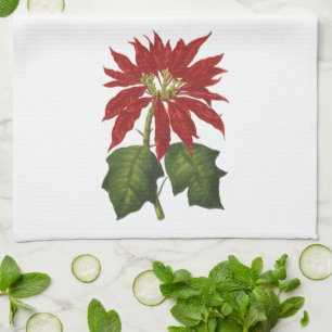 Paño De Cocina Vintage Christmas, Red Poinsettia WinPlanta