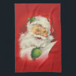Paño De Cocina Vintage Christmas Santa Claus<br><div class="desc">Vintage Navidad ilustracion Santa Claus. Por favor visite mi tienda para más productos con diseños de tarjetas de felicitación de alta calidad! --></div>