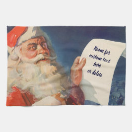 Paño De Cocina Vintage Christmas, Santa Claus Naughty Nice List