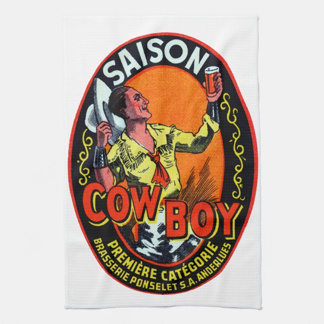 Paño De Cocina Vintage Cowboy Ale (Vertical)