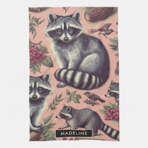 Paño De Cocina Vintage Cute Racoon
