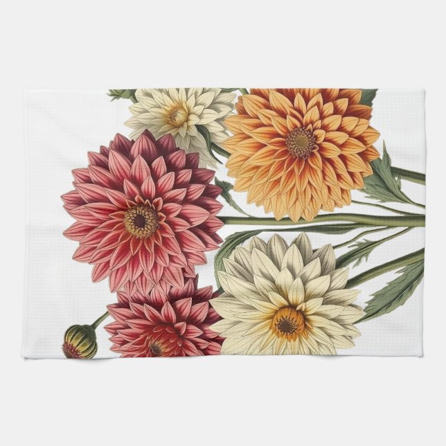 Paño De Cocina Vintage Dahlias (Horizontal)