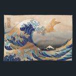Paño De Cocina Vintage de PixDezines, Gran Ola, Hokusai 葛 飾 北 斎 の<br><div class="desc">PixDezinves Vintage de arte japonés con falso acento dorado. La Gran Ola de Kanagawa es una de las más vistas a nivel mundial. El artista, Hokusai, 1832 (Periodo Edo). Representando el okinami como las grandes olas, NO el tsunami. Digitalmente mejorado por PixDezines. Copyright © 2008-2014 PixDezines.com™ y PixDezines™ en zazzle.com...</div>