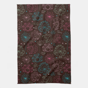 Paño De Cocina vintage del papel pintado de la India de la flor