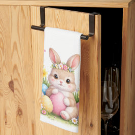 Paño De Cocina Vintage Easter Bunny Rabbit Pink Blush Watercolor