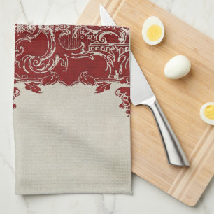 Paño De Cocina Vintage Elegance Navidades Deer Antlers Damask