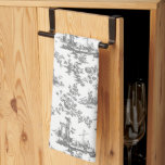 Paño De Cocina Vintage English Floral Toile de Jouy-Blue Kitchen<br><div class="desc">Hermoso patrón de tela de jouy sin costura,  adaptado a un diseño inglés grabado por John Munns cerca de los años 1770,  con ruinas clásicas,  puerto marítimo,  pastor y guirnaldas florales. Gris sobre fondo blanco.</div>