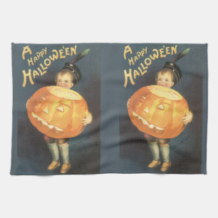 Paño De Cocina Vintage Feliz Halloween de Ellen Clapsaddle