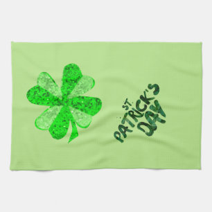 Paño De Cocina Vintage Green secuin shamrock St Patrick's Day