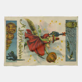 Paño De Cocina Vintage Halloween Witch