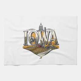 Paño De Cocina Vintage Iowa Heartland Farm State Pride