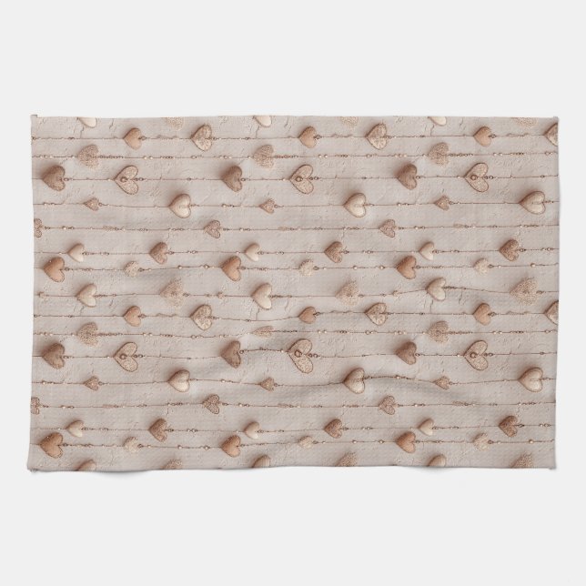 Paño De Cocina Vintage Lace Heart Strings (Horizontal)