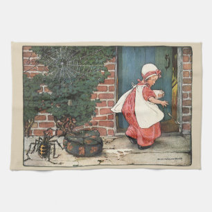 Paño De Cocina Vintage Little Miss Muffet Rima Infantil de Araña