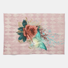 Paño De Cocina Vintage Luna Moth Bouquet