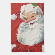Vintage Navidad Santa Claus, jolly y Winking