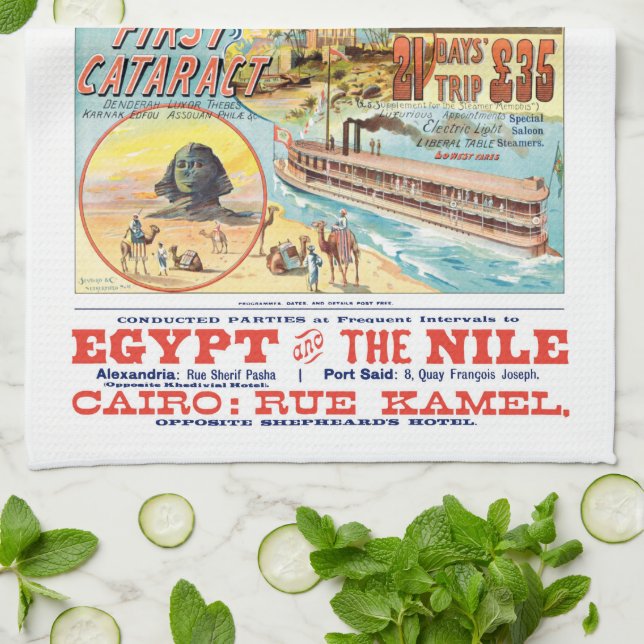 PAÑO DE COCINA VINTAGE NILE STEAMBOAT (Doblado)