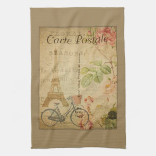 Paño De Cocina Vintage parisino con Torre Eiffel