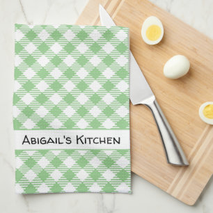 Paño De Cocina Vintage Pastel Green Gingham Buffalo Check