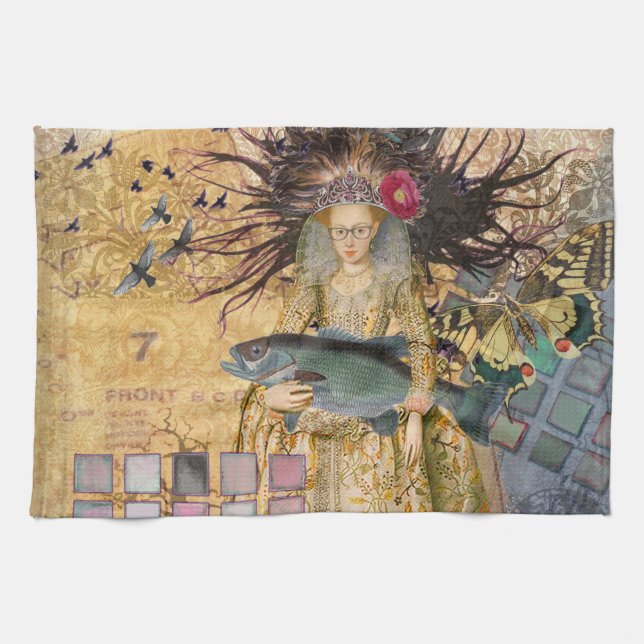 Paño De Cocina Vintage Pisces Woman Gothic Classic (Horizontal)