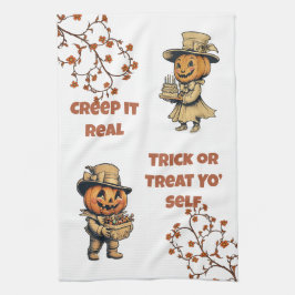 Paño De Cocina Vintage Pumpkin Pals Halloween