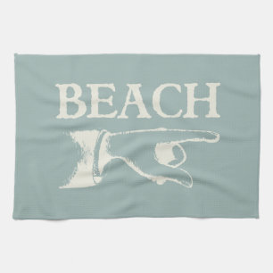 Paño De Cocina Vintage que señala el Rótulo de la playa