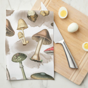 Paño De Cocina Vintage Rustic Forest Mushrooms