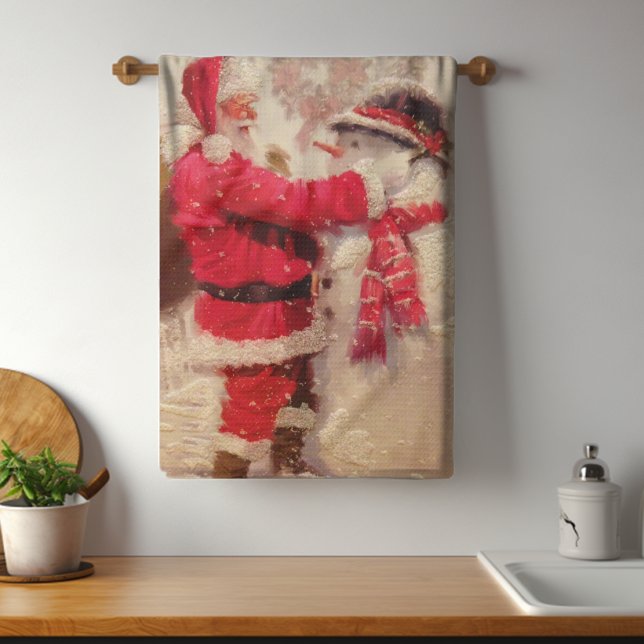 Paño De Cocina Vintage Santa Claus Navidades Snowman (Subido por el creador)