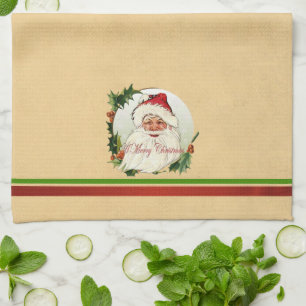 Paño De Cocina Vintage Santa en marco