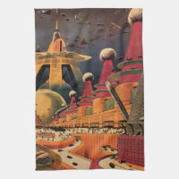 Vintage Science Ficción Futurista City Volador Aut