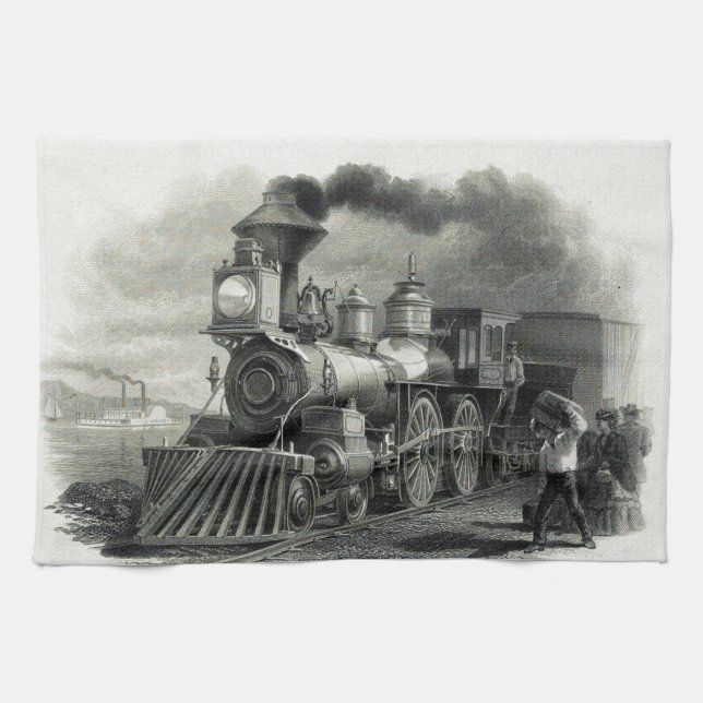 Paño De Cocina Vintage Steam Train (Horizontal)