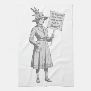 Paño De Cocina Vintage Suffragette Señor Presidente Cuánto Tiempo