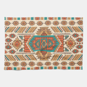 Paño De Cocina Vintage tribal: Patrón étnico sin foco