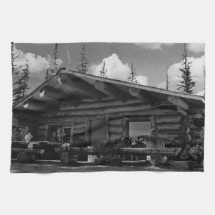 Paño De Cocina Vintage USA Alaska Modern alaskan cabaña de tronco