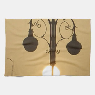 Paño De Cocina Vintage Victorian Sunset street light.png