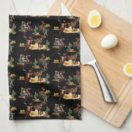 Paño De Cocina Vintage Western Rodeo Events Cowgirl Cowboy