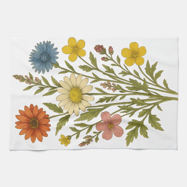 Paño De Cocina Vintage Wildflowers (Horizontal)