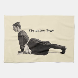 Paño De Cocina Vintage Yoga Woman Up Dog Antiguo