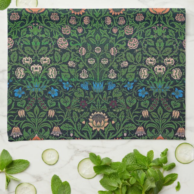 Paño De Cocina Violet y Columbine, William Morris (Doblado)