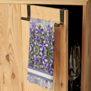 Paño De Cocina violetas en tarro lunar