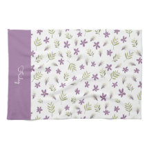 Paño de cocina Violetas y flores silvestres